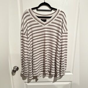 Lane Bryant V-Neck Striped Top
